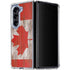 Canadian Flag Dark Wood Galaxy Z Fold5 5G Clear Case
